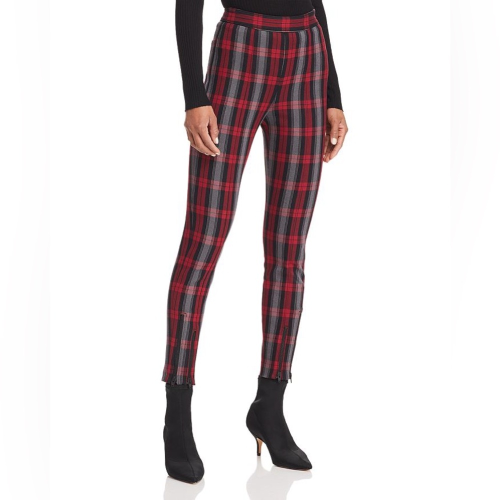 NWT T by Alexander Wang Plaid Skinny Pants High Waisted